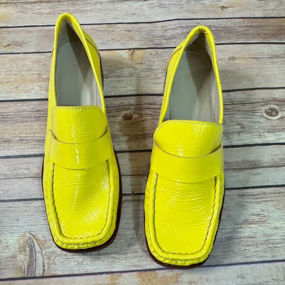 Rachel Comey Womens Banana Yellow Patent Leather Annie Loafer Slip On Shoes 7 - Picture 3 of 9
